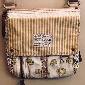 Fossil Canvas Crossbody Bag
